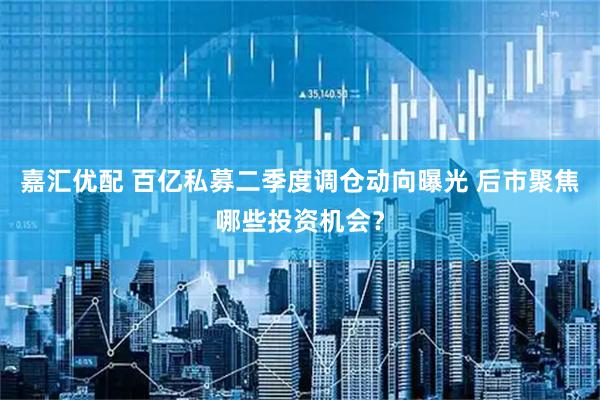 嘉汇优配 百亿私募二季度调仓动向曝光 后市聚焦哪些投资机会？