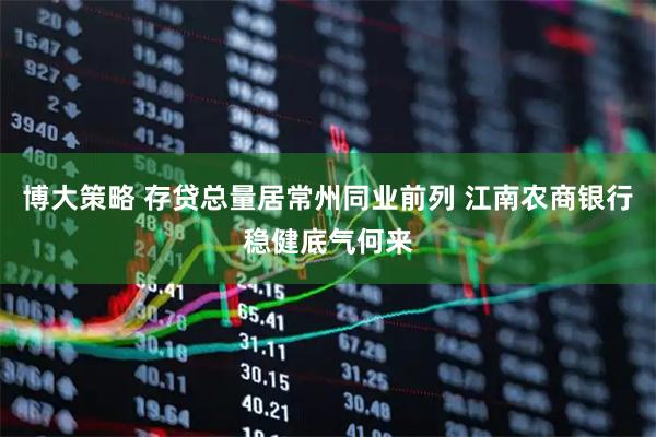 博大策略 存贷总量居常州同业前列 江南农商银行稳健底气何来