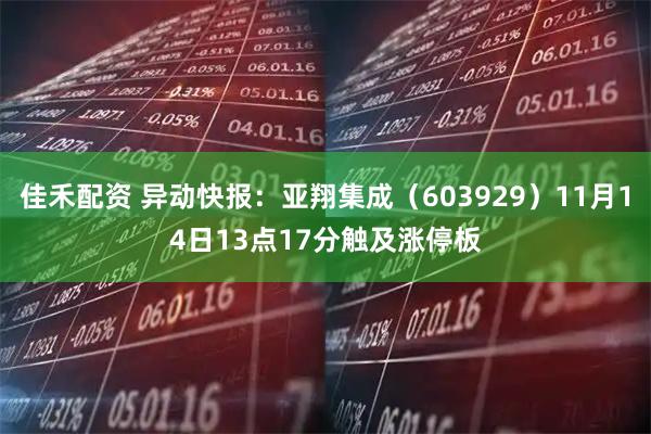 佳禾配资 异动快报：亚翔集成（603929）11月14日13点17分触及涨停板